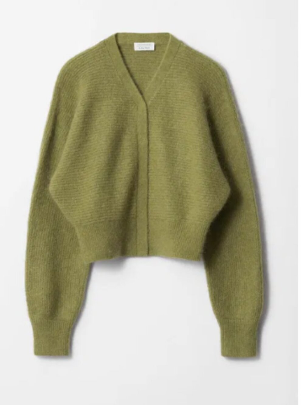 NWT & Other Stories Mohair Blend Rib Knit Cardigan Size XS Green